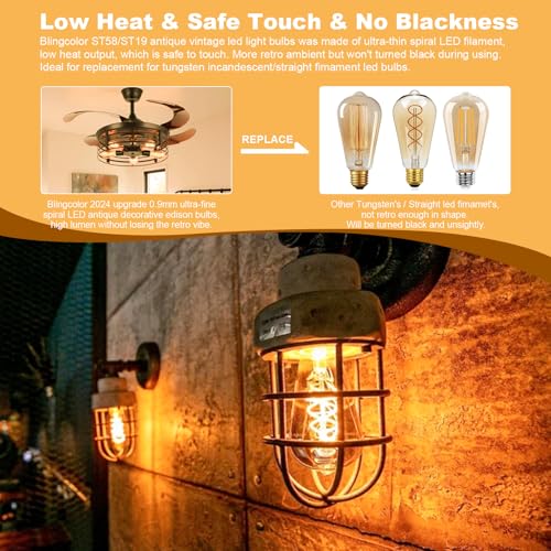 E26 LED Vintage Edison Light Bulbs 40 Watt (4 Count)