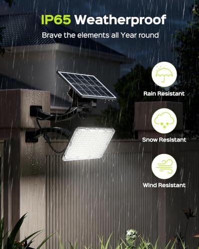 1000 Lumens 299 LED Solar Lights Outdoor Bright Solar Black 1 Pack