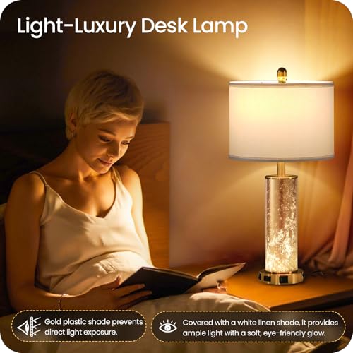 25.6" Gold Table Lamps Set of 2 (2 Count)