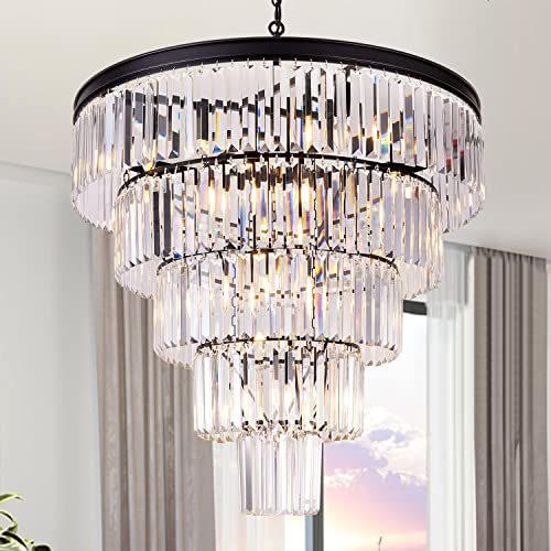 10 Light Large Crystal Chandelier 31.5 inch