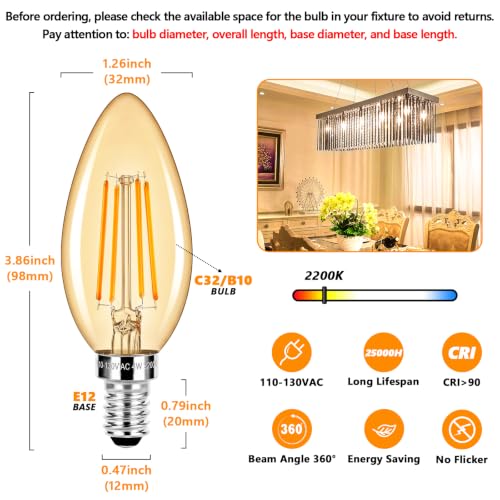 E12 LED Candelabra Bulbs 40 Watt Equivalent (20 Count)