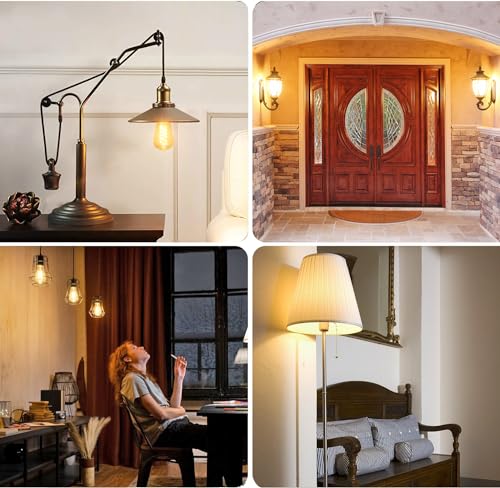 4 PCS ST58 Dimmable Spiral Vintage E26 LED Bulb 60 Watt LED Edison Bulbs (4 Count)