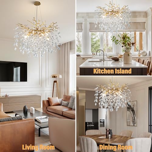 23.6" Modern Gold Tree Branch Chandelier