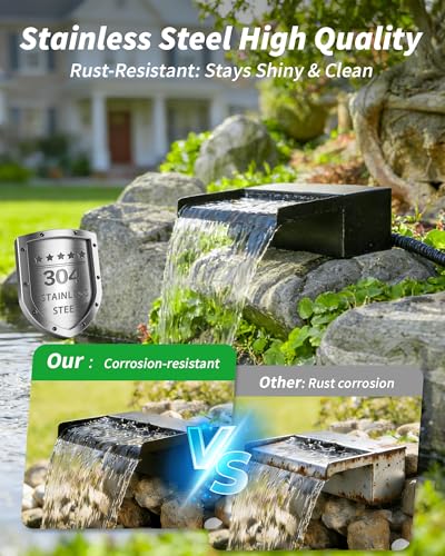 70W Solar Pond Waterfall Spillway with Fountain Pump