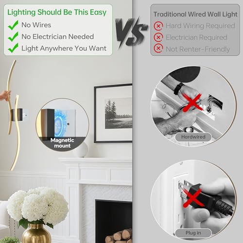 Wireless Wall Sconces Set of Two (2 Count)