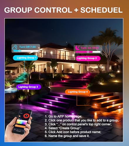 120V Indoor Outdoor Smart LED Step Lights (6 Count)