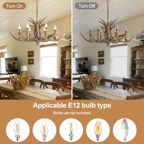 6 Light Resin Faux Horn Antler Chandelier