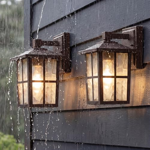 Brown Outdoor Waterproof Modern Patio Wall Light Fixtures Set of 2 (2 Count)