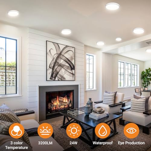 3 Pack Flush Mount Ceiling Light Fixtures (3 Count)