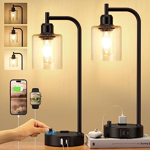 Industrial Bedside Lamps Set of 2 (2 Count)