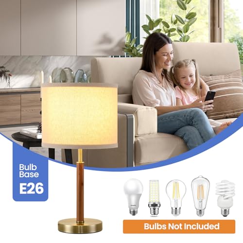 Table Lamp Set of 2 Modern Bedside Buffet Table Lamp with Pull Chain (2 Count)