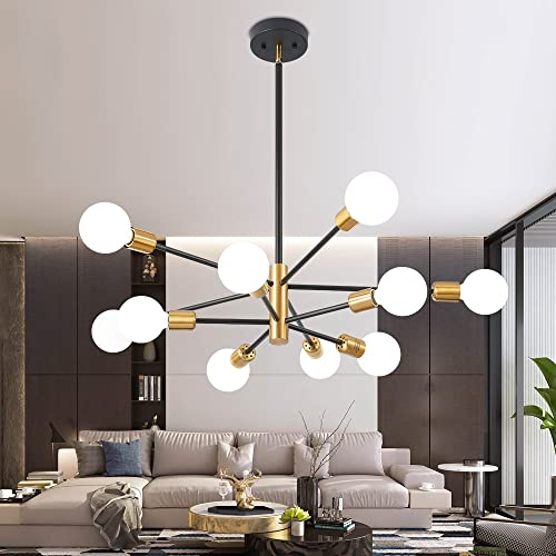Chandeliers for Dining Room Black Gold 10