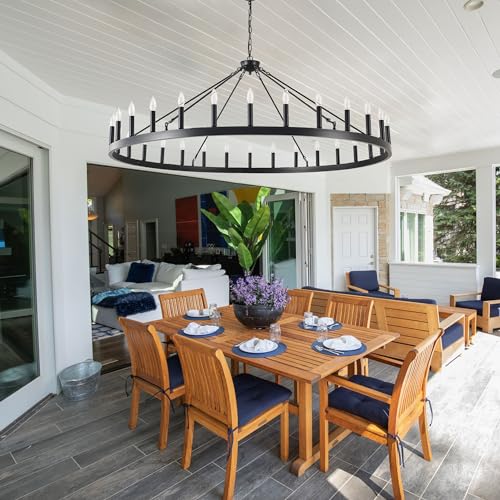 Large black wagon wheel chandelier 64 inch