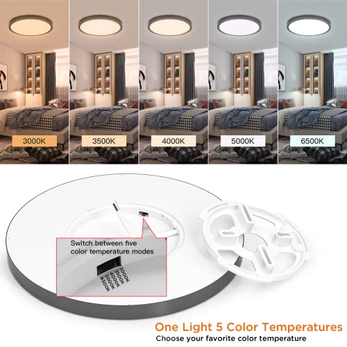 6 Pack 12 Inch 20W Flush Mount Ceiling Light Fixture (6 Count)