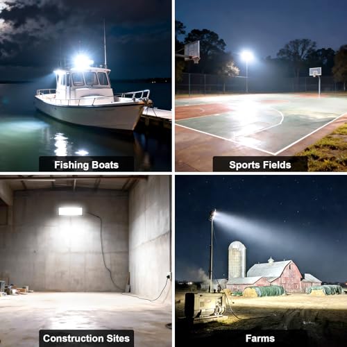 100W LED Flood Light Outdoor with 6.56ft Cord & Plug