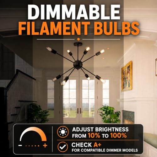 A19 Vintage Dimmable LED Light Bulbs (6 Count)