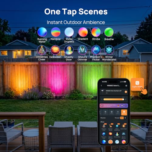 Smart Solar Spot Lights Outdoor (6 Count)