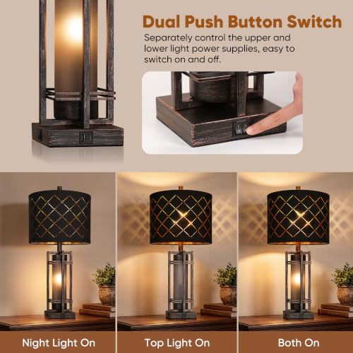 27'' Modern Table Lamp with Nightlight