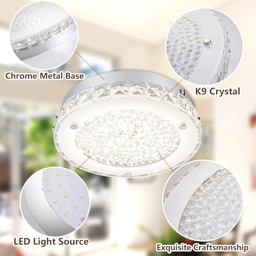 Crystal Ceiling Light Fixture Flush Mount LED Modern Ceiling Light
