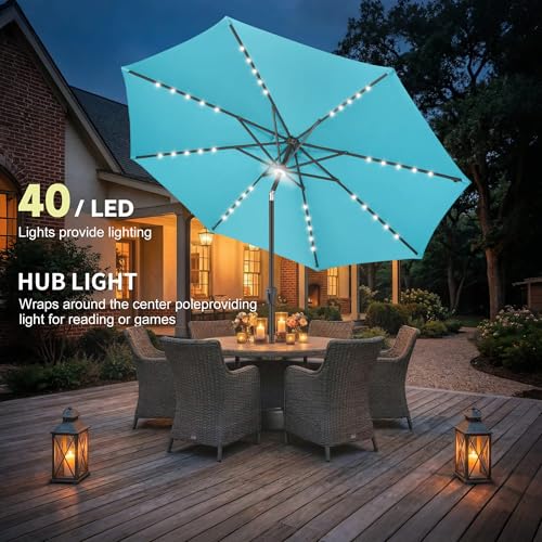 Solar Patio Umbrella with Centre Light