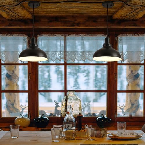 3PCS Matte Black Pendant Lights (3 Count)