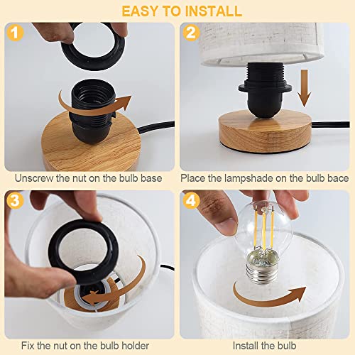 Small Bedside Table Lamp for Bedroom set of 2 (2 Count)