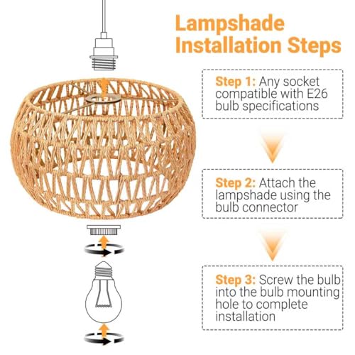 Hanging Light Lamp Shades Boho Rattan Lamp Shades