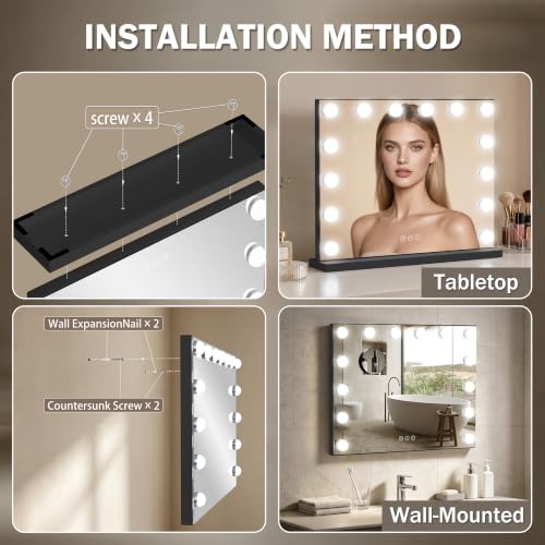 Vanity Mirror with Lights Lighted Makeup Mirror with Dimmable LED Bulbs