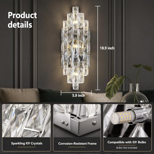 Crystal Chrome Wall Sconces (35.274 Ounce)