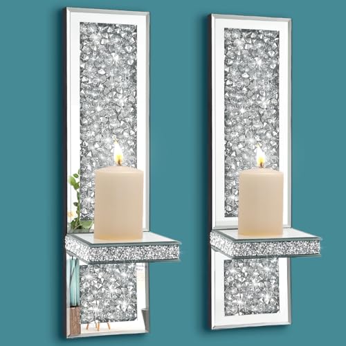 Crystal Crush Diamond Wall Candle Holder Set of 2 (2 Count)