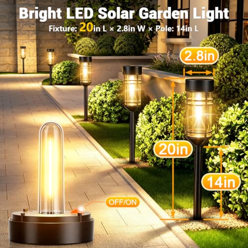 Amzarp 8 Pack Solar Garden Lights