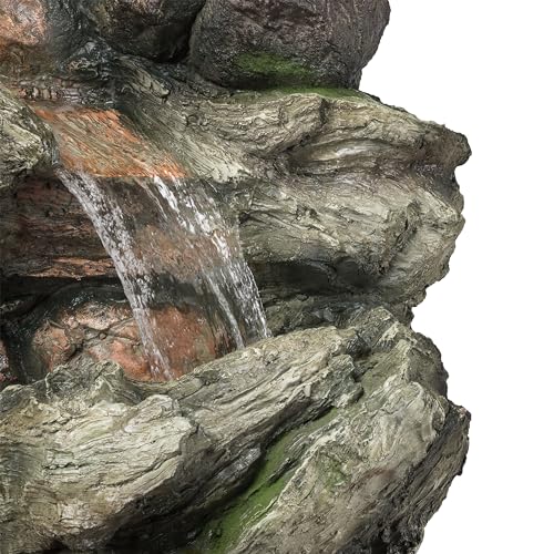 WIN1424 81" 5 Tier Rock Water Fountain with LED Lights