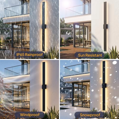 2 Pack 57.5in LED Outdoor Wall Lights (57.5in)