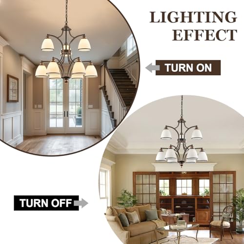 Black Farmhouse Chandelier for High Ceiling 9 (5 Count)