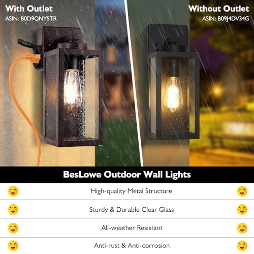 Porch Lights with Outlet (2 Count)