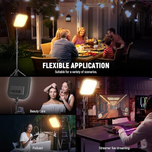 BASICS15W 10.8" LED Video Light Panel Lighting Kit with 63" Tripod Stand