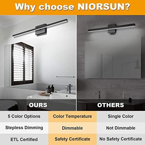 48 inch Black Bathroom Vanity Light