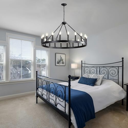 Black Wagon Wheel Chandelier