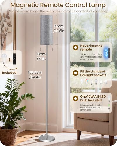 Dimmable Floor Lamps for Living Room with Remote and Foot Switch