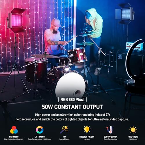 GVM RGB LED Video Light with Bluetooth Control