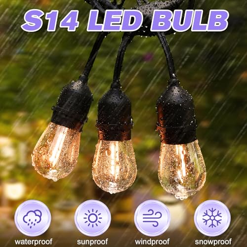 28 Pack S14 Bulbs for Outdoor String Lights