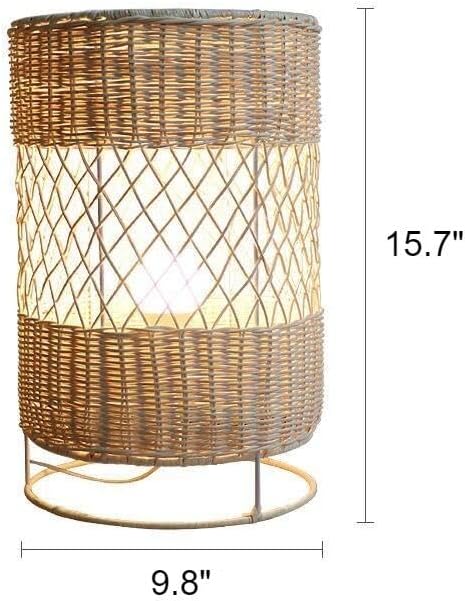 Contemporary Japanese Rattan LED Floor Lamp - Zen Style Lighting for Home 15.7"