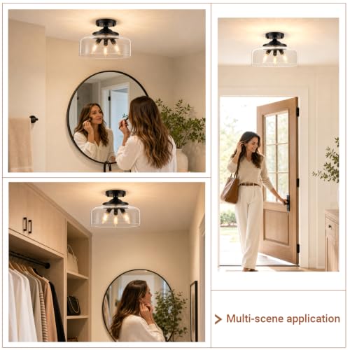 Black Semi Flush Mount Ceiling Light