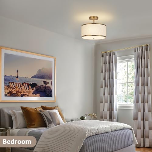 12.6 Inch Semi Flush Mount Ceiling Light