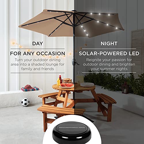 7.5ft Solar Umbrella LED Lighted Patio Umbrella