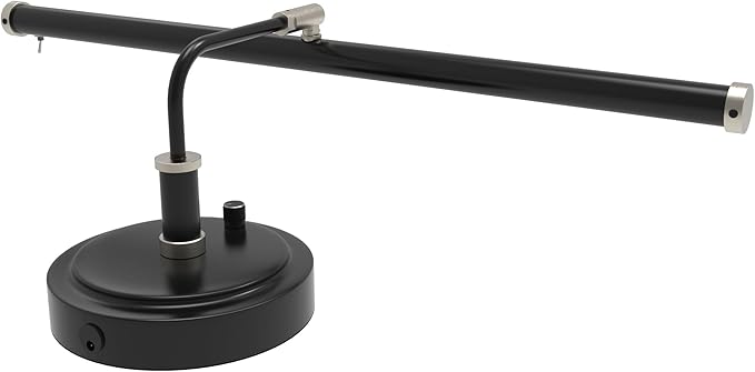 Cocoweb 19" Black with Brass Accents LED Directional Piano Desk Lamp - PLED101D (Satin Nickel) - Aura Lighting