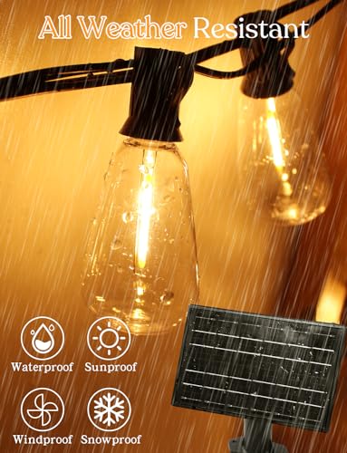 50ft Solar Outdoor String Lights with Remote (50 Foot)