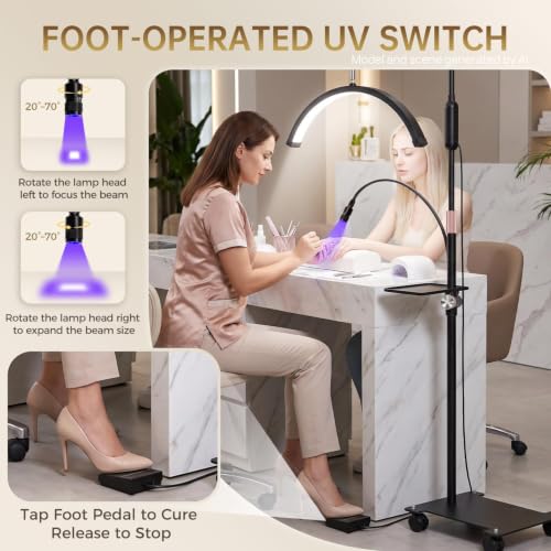 Half Moon Light for Esthetician with Nail UV Lamp