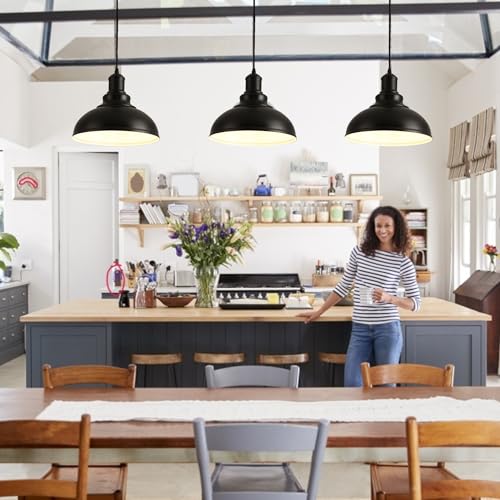 2PCS Matte Black Pendant Lights (2 Count)