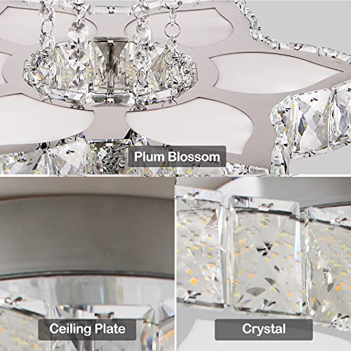 16.1" Flower Crystal Flush Mount Ceiling Light